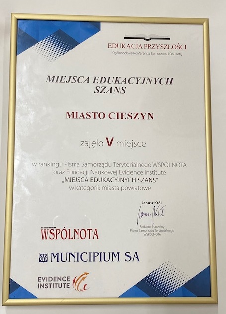 V miejsce dla Cieszyna w ogólnopolskim rankingu